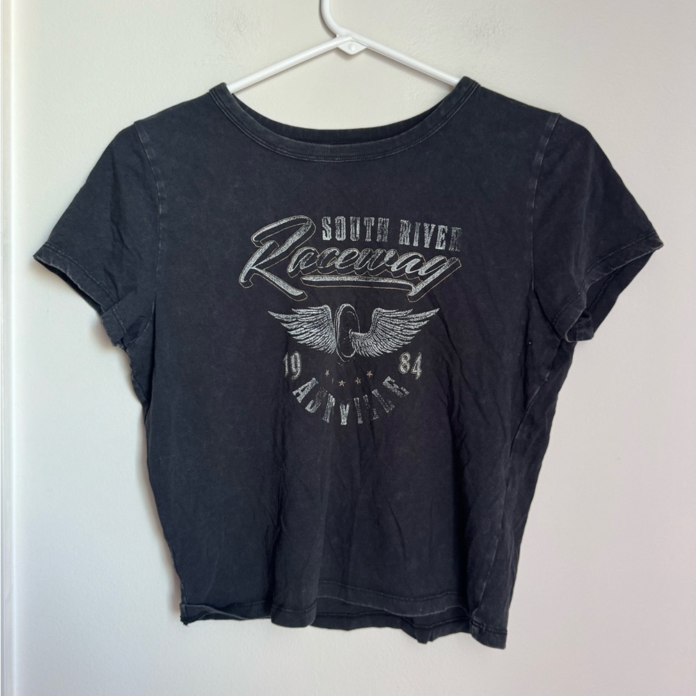 Hollister Classic Black T-Shirt south river raceway graphics